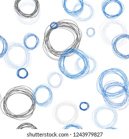 Light BLUE vector seamless cover with spots. Illustration with set of shining colorful abstract circles. Template for business cards, websites.
