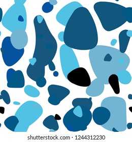 Light BLUE vector seamless cover with spots. Abstract illustration with colored bubbles in nature style. Texture for window blinds, curtains.