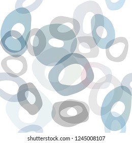 Light BLUE vector seamless cover with circles. Blurred bubbles on abstract backdrop with colorful gradient. Pattern for design of window blinds, curtains.