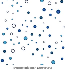 Light BLUE vector seamless cover with spots. Blurred decorative design in abstract style with bubbles. Design for textile, fabric, wallpapers.