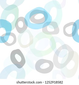 Light BLUE vector seamless cover with circles. Blurred bubbles on abstract backdrop with colorful gradient. Design for textile, fabric, wallpapers.