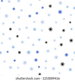 Light BLUE vector seamless cover with beautiful snowflakes. Colorful snowflakes with gradient on abstract background. Design for wallpaper, fabric makers.