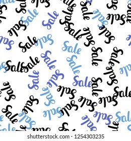 Light BLUE vector seamless cover with symbols of 70, 90 % sales. Colorful set of  percentage signs in simple style. Design for business ads, commercials.