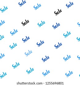 Light BLUE vector seamless cover with symbols of sales. Abstract illustration with colorful gradient symbols of sales. Backdrop for ads, leaflets of Black Friday.