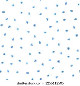 Light BLUE vector seamless cover with beautiful snowflakes. Modern geometrical abstract illustration with snowflakes. Template for business cards, websites.