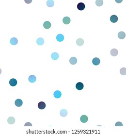Light BLUE vector seamless cover with spots. Beautiful colored illustration with blurred circles in nature style. The pattern can be used for ads, leaflets of liquid.