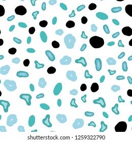 Light BLUE vector seamless cover with spots. Modern abstract illustration with colorful water drops. Pattern for design of window blinds, curtains.