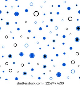 Light BLUE vector seamless cover with spots. Beautiful colored illustration with blurred circles in nature style. Pattern for design of window blinds, curtains.