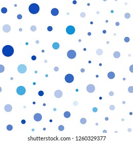 Light BLUE vector seamless cover with spots. Blurred decorative design in abstract style with bubbles. Trendy design for wallpaper, fabric makers.