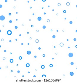 Light BLUE vector seamless cover with spots. Abstract illustration with colored bubbles in nature style. Pattern for design of fabric, wallpapers.