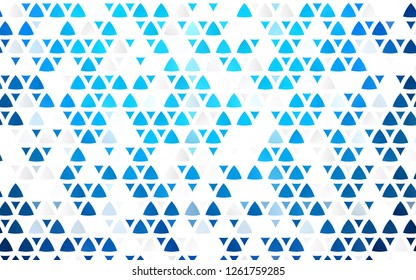 Light BLUE vector seamless cover in polygonal style. Triangles on abstract background with colorful gradient. Pattern for design of window blinds, curtains.