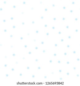 Light BLUE vector seamless cover with beautiful snowflakes. Modern geometrical abstract illustration with snowflakes. Pattern for trendy fabric, wallpapers.