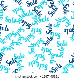 Light BLUE vector seamless cover with symbols of 70, 90 % sales. Abstract illustration with colorful gradient symbols of sales. Backdrop for ads, leaflets of Black Friday.