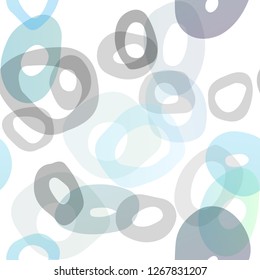 Light BLUE vector seamless cover with circles. Glitter abstract illustration with blurred drops of rain. Pattern for design of fabric, wallpapers.