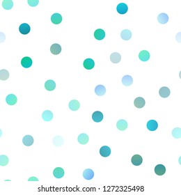 Light BLUE vector seamless cover with spots. Illustration with set of shining colorful abstract circles. The pattern can be used for beautiful websites.