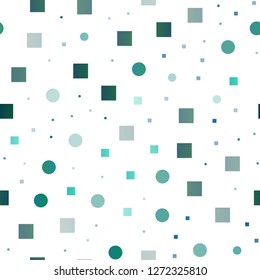 Light BLUE vector seamless cover with circles, cubes. Colorful illustration with circles, squares in nature style. Design for textile, fabric, wallpapers.