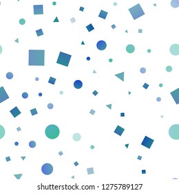 Light BLUE vector seamless cover in polygonal style with circles. Abstract gradient illustration with circles, triangles, cubes. Trendy design for wallpaper, fabric makers.