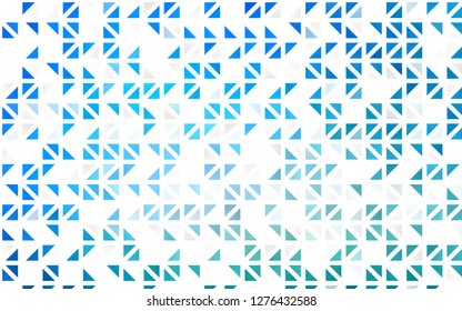 Light BLUE vector seamless cover in polygonal style. Decorative design in abstract style with triangles. Template for business cards, websites.