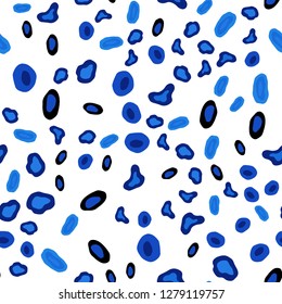 Light BLUE vector seamless cover with spots. Blurred bubbles on abstract background with colorful gradient. Pattern for design of window blinds, curtains.