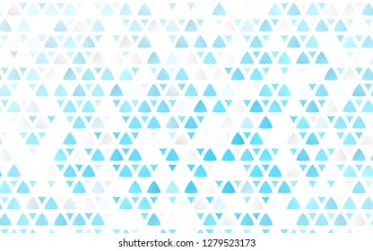 Light BLUE vector seamless cover in polygonal style. Illustration with set of colorful triangles. Pattern for trendy fabric, wallpapers.