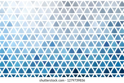 Light BLUE vector seamless cover in polygonal style. Triangles on abstract background with colorful gradient. Template for business cards, websites.