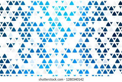 Light BLUE vector seamless cover in polygonal style. Beautiful illustration with triangles in nature style. Pattern for design of window blinds, curtains.
