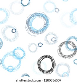 Light BLUE vector seamless cover with spots. Abstract illustration with colored bubbles in nature style. Template for business cards, websites.