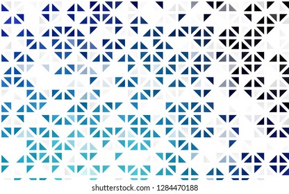 Light BLUE vector seamless cover in polygonal style. Illustration with set of colorful triangles. Pattern for design of window blinds, curtains.