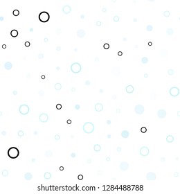 Light BLUE vector seamless cover with spots. Abstract illustration with colored bubbles in nature style. Design for textile, fabric, wallpapers.