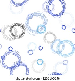 Light BLUE vector seamless cover with spots. Modern abstract illustration with colorful water drops. Pattern for design of fabric, wallpapers.