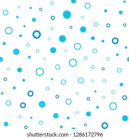 Light BLUE vector seamless cover with spots. Blurred decorative design in abstract style with bubbles. Pattern for design of window blinds, curtains.