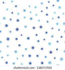 Light BLUE vector seamless cover with beautiful snowflakes. Modern geometrical abstract illustration with snowflakes. Pattern for design of fabric, wallpapers.