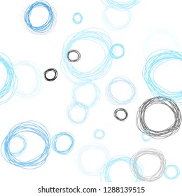 Light BLUE vector seamless cover with spots. Abstract illustration with colored bubbles in nature style. Pattern for design of fabric, wallpapers.