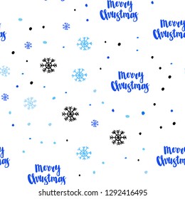 Light BLUE vector seamless cover with beautiful snowflakes. Colorful snowflakes with gradient on abstract background. Pattern for trendy fabric, wallpapers.