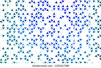 Light BLUE vector seamless cover in polygonal style. Beautiful illustration with triangles in nature style. Trendy design for wallpaper, fabric makers.