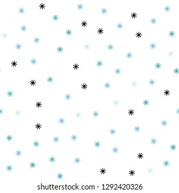Light BLUE vector seamless cover with beautiful snowflakes. Modern geometrical abstract illustration with snowflakes. Pattern for design of fabric, wallpapers.