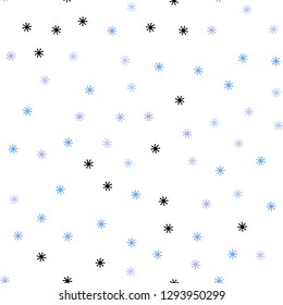 Light BLUE vector seamless cover with beautiful snowflakes. Colorful snowflakes with gradient on abstract background. Design for wallpaper, fabric makers.