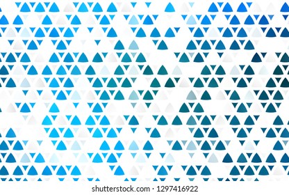 Light BLUE vector seamless cover in polygonal style. Modern abstract illustration with colorful triangles. Pattern for design of window blinds, curtains.