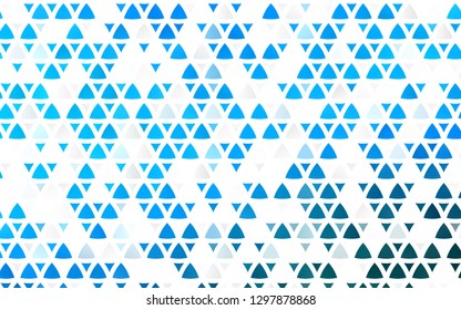 Light BLUE vector seamless cover in polygonal style. Decorative design in abstract style with triangles. Pattern for design of fabric, wallpapers.