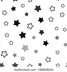 Light BLUE vector seamless cover with small and big stars. Blurred decorative design in simple style with stars. Template for business cards, websites.