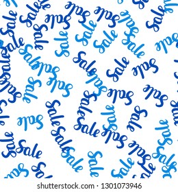 Light BLUE vector seamless cover with symbols of 70, 90 % sales. Colorful set of  percentage signs in simple style. Backdrop for ads, leaflets of Black Friday.