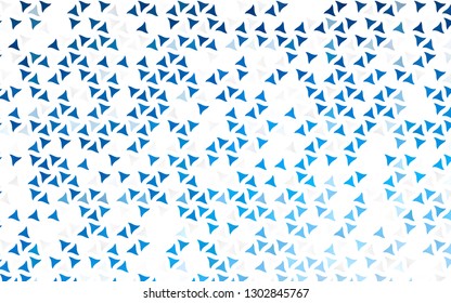 Light BLUE vector seamless cover in polygonal style. Beautiful illustration with triangles in nature style. Pattern for design of window blinds, curtains.