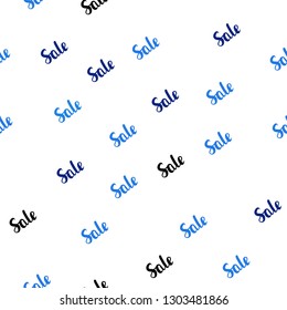 Light BLUE vector seamless cover with symbols of sales. Gradient illustration with discount signs on white backdrop. Backdrop for super sales on Black Friday.