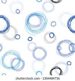 Light BLUE vector seamless cover with spots. Modern abstract illustration with colorful water drops. Pattern for design of fabric, wallpapers.