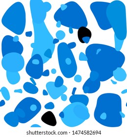 Light BLUE vector seamless cover with spots. Abstract illustration with colored bubbles in nature style. Texture for window blinds, curtains.