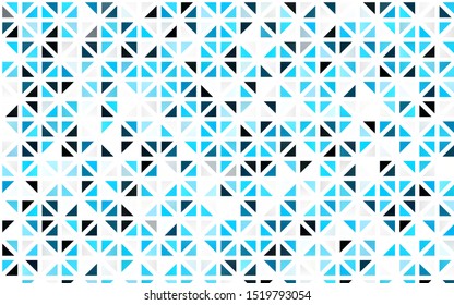 Light BLUE vector seamless cover in polygonal style. Illustration with set of colorful triangles. Trendy design for wallpaper, fabric makers.