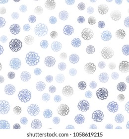 Light BLUE vector seamless doodle blurred background. Shining colored illustration with flowers in doodle style. Pattern for wallpapers and coloring books.