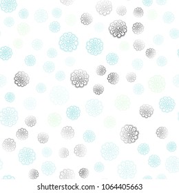 Light BLUE vector seamless doodle bright pattern. Creative illustration in blurred style with flowers. Doodle design can be used for your web site.