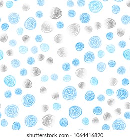 Light BLUE vector seamless doodle blurred texture. Colorful illustration in doodle style with flowers. Hand painted design for web, leaflet, textile.
