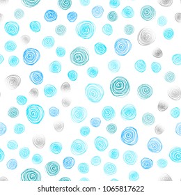 Light BLUE vector seamless doodle blurred template. Doodle illustration of flowers in Origami style with gradient. Elegant pattern for a brand book.